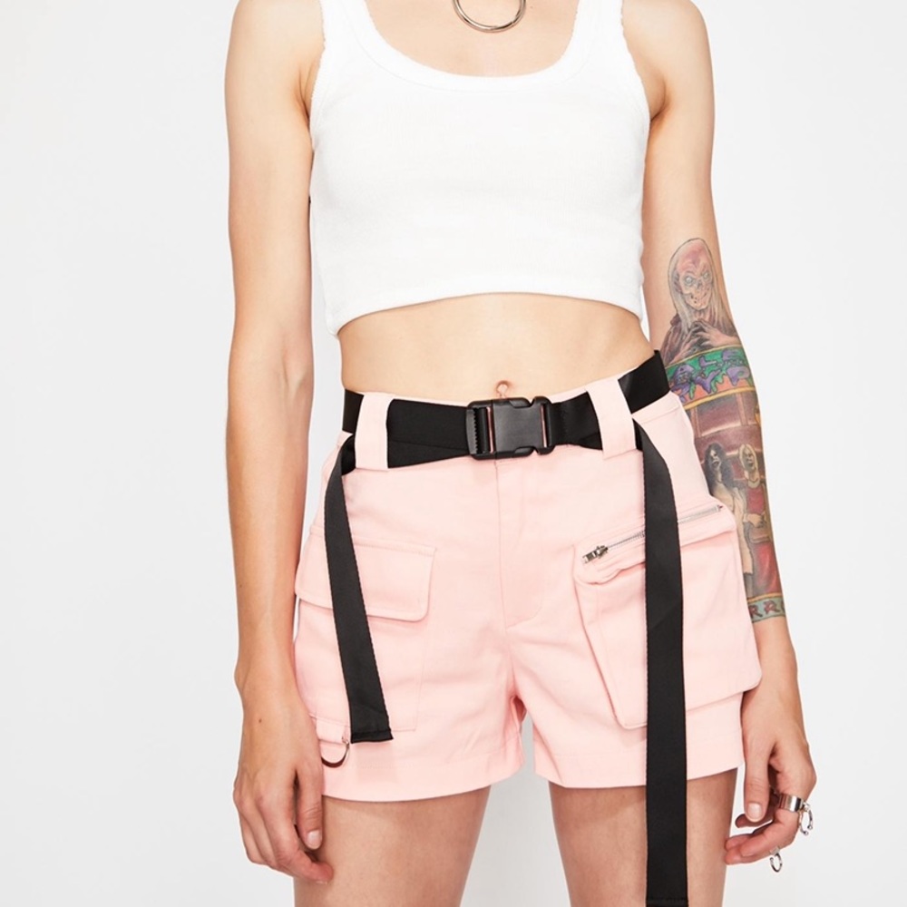 M, pink Sweet Survival Mode Cargo Shorts